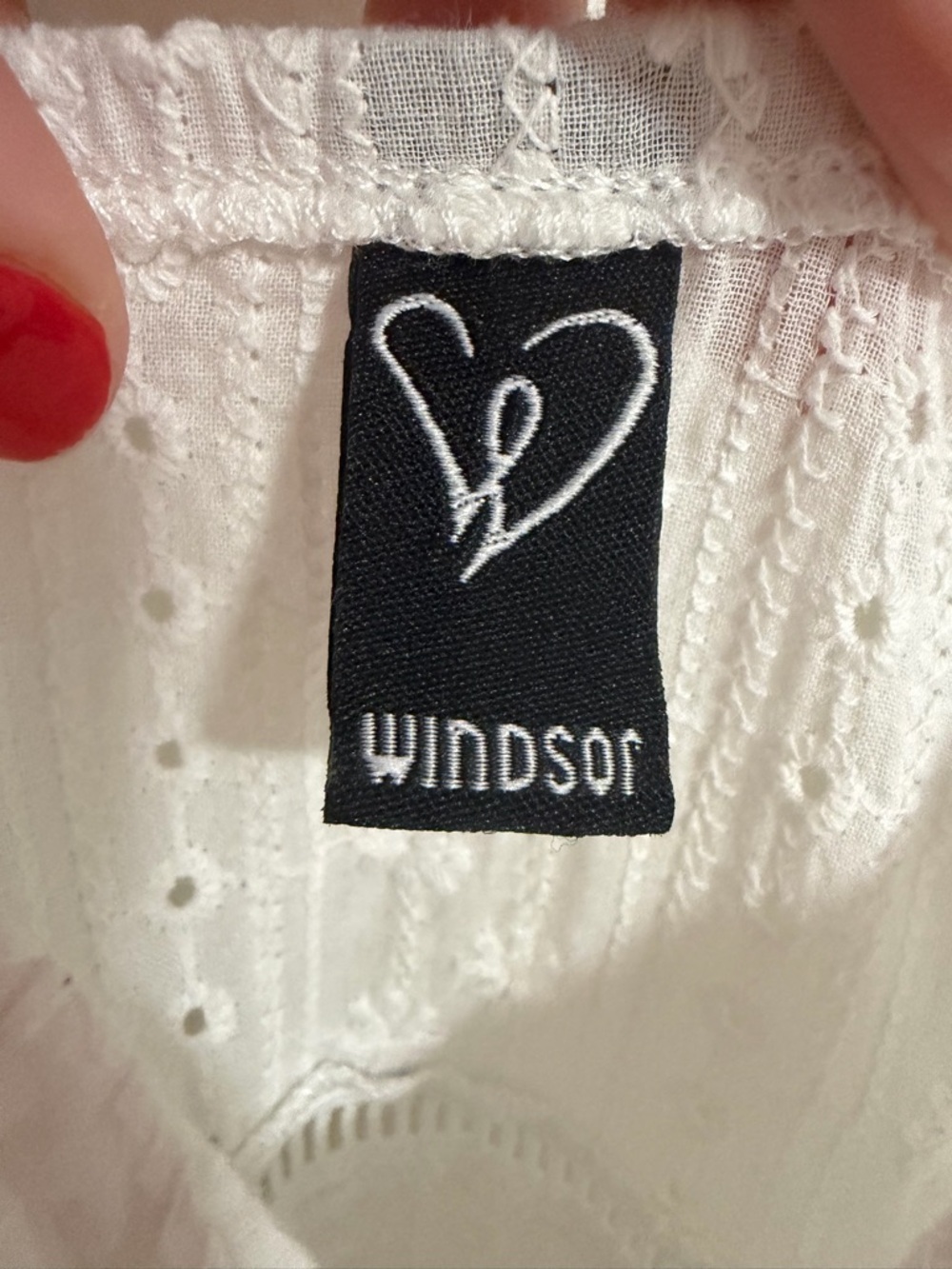 Windsor White Eyelet Cotton Midi Dress M Boho Summer - Picture 7 of 9